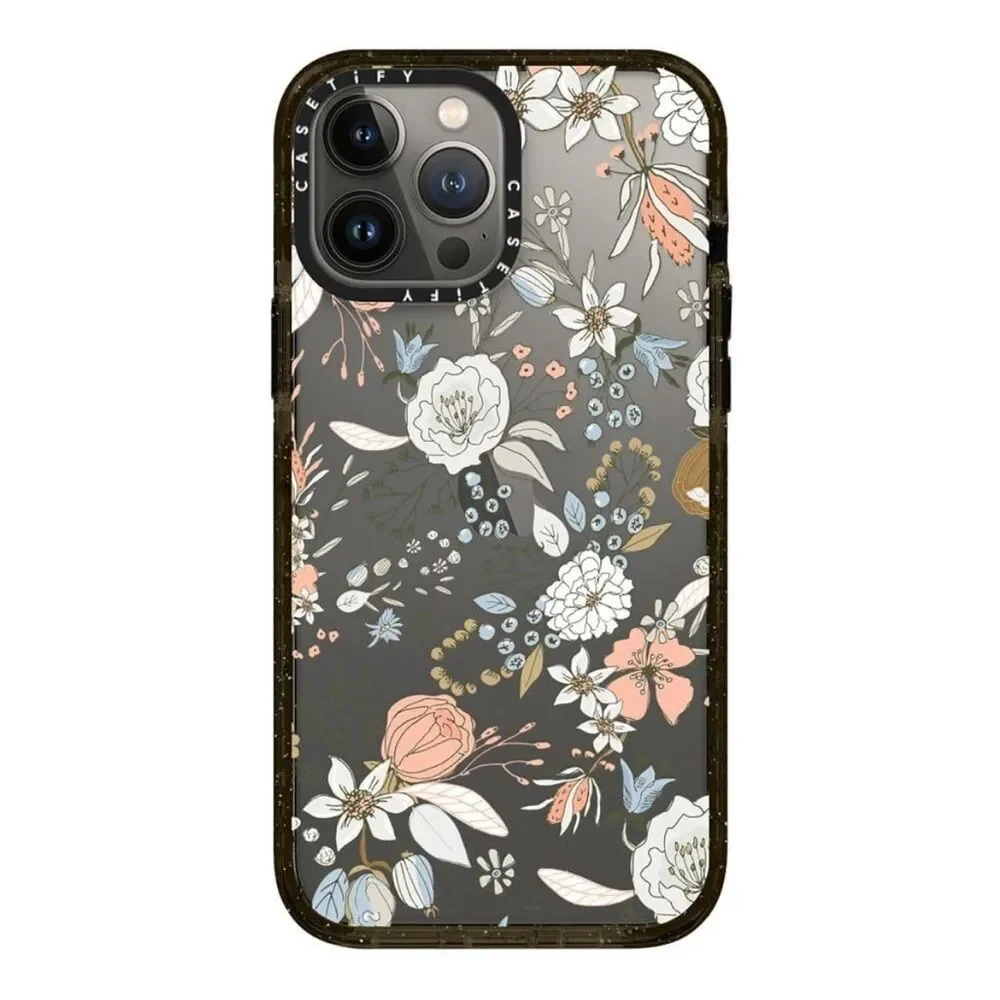 CASETiFY Impact iPhone 13 Case Protect Abstract Modern Coral Clear Black